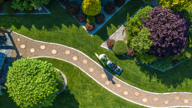 Landscaper working